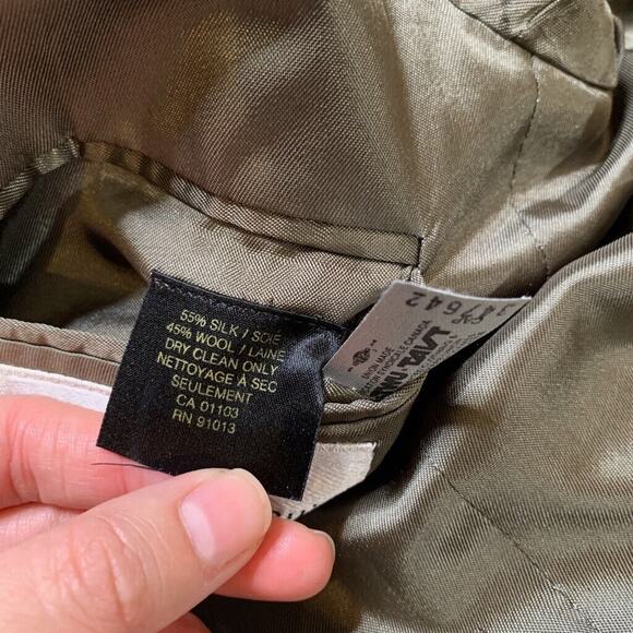 Vintage Jack Victor Blazer Mens 42 Olive Navy Silk Wool Blend One Button Notch - Picture 12 of 16